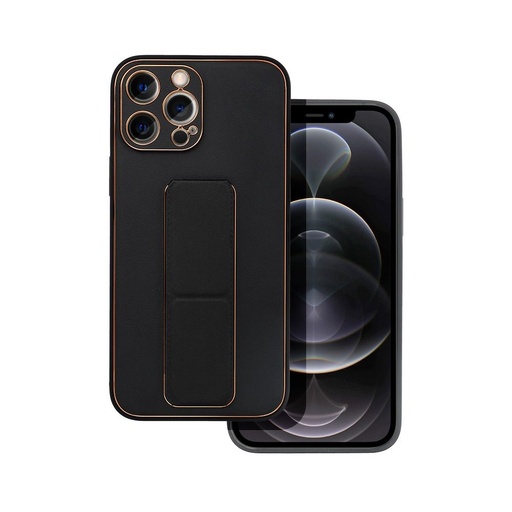 Apple iPhone 12/12 Pro piele husă de protecție extensibil cu suport, magnetic suport auto compatibil (Negru)
