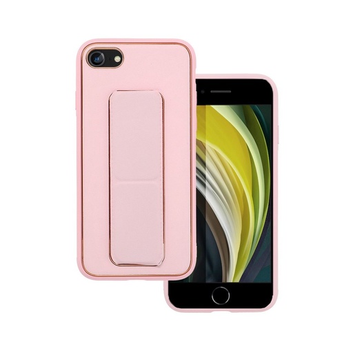 Apple iPhone 7/8/SE 2020/ SE 2022 piele husă de protecție extensibil cu suport, magnetic suport auto compatibil (Roz)