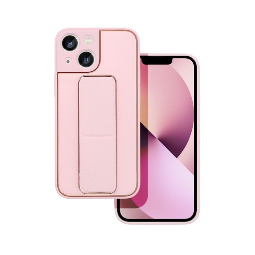 Apple iPhone 13 Mini piele husă de protecție extensibil cu suport, magnetic suport auto compatibil (Roz)