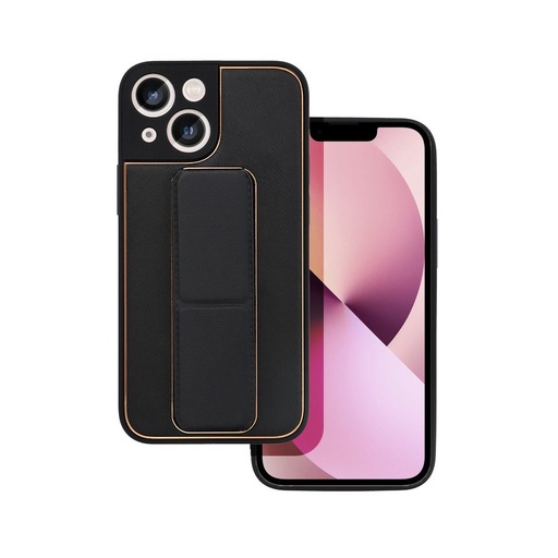 Apple iPhone 13 Mini piele husă de protecție extensibil cu suport, magnetic suport auto compatibil (Negru)