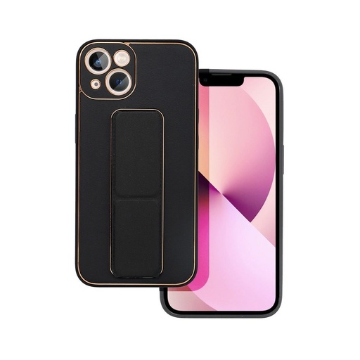 Apple iPhone 13 piele husă de protecție extensibil cu suport, magnetic suport auto compatibil (Negru)