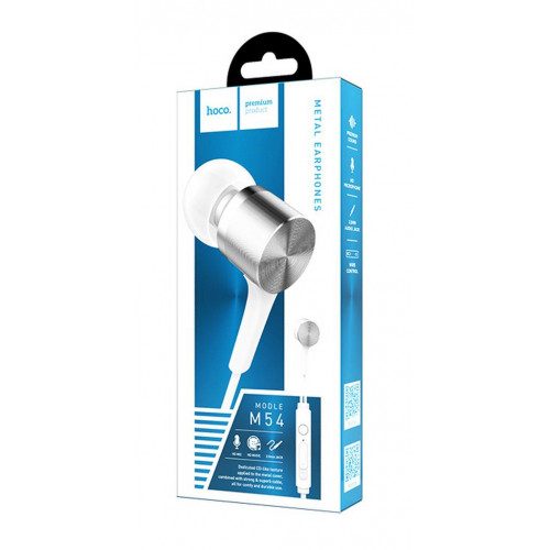 Hoco M54 headset (jack 3,5mm), cu fir căști 3,5mm-es cu conector és cu microfon, alb