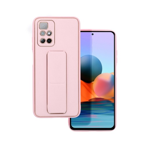 Xiaomi Redmi 10 piele husă de protecție extensibil cu suport, magnetic suport auto compatibil , (Roz)