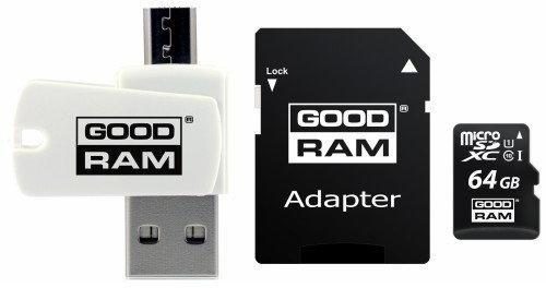 Goodram microSDHC + adapter + OTG cititor 64GB class10 card de memorie
