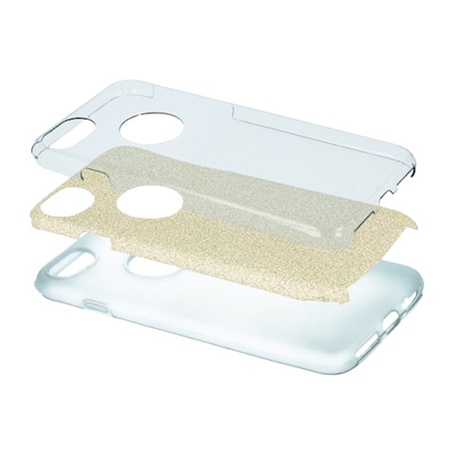 Apple iPhone X / iPhone XS glitter 3in1 husă spate (Auriu)