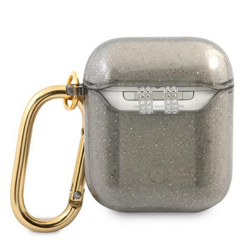 AirPods 1/2 Guess 4G TPU Glitter husă (Negru) - GUA2UCG4GK