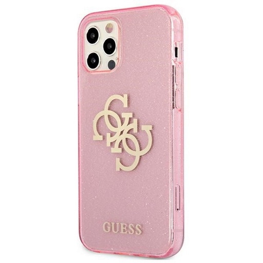 Apple iPhone 12 / iPhone 12 Pro GUESS TPU Big 4G Full Glitter iPhone husă spate (Roz - GUHCP12MPCUGL4GPI)