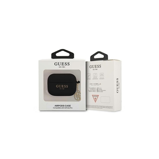 AirPods Pro Guess 4G Charms husă (Negru) - GUAPLSC4EK