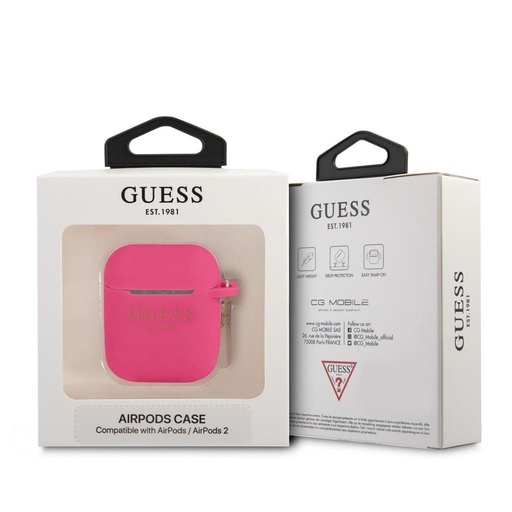 AirPods 1/2 Guess 4G Charms husă (Roz) - GUA2LSC4EF