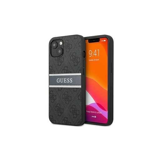 Apple iPhone 13 mini Guess PU 4G Printed Stripe husă (Gri) - GUHCP13S4GDGR