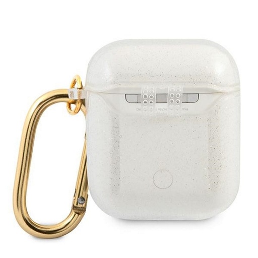 AirPods 1/2 Guess 4G TPU Glitter husă (Transparent) - GUA2UCG4GT