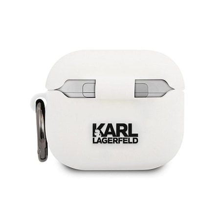 Apple AirPods 3 Karl Lagerfeld Karl Head pro husă (Alb) – KLACA3SILKHWH