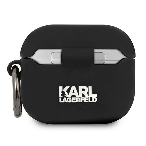 Apple AirPods 3 (Negru) Karl Lagerfeld Choupette Head husă - KLACA3SILCHBK