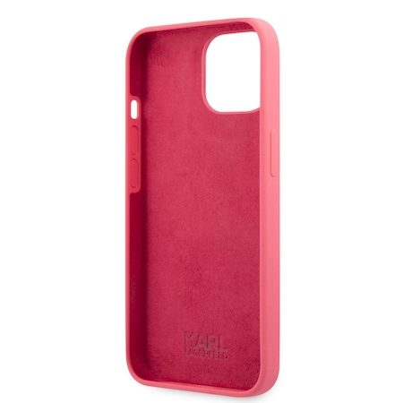 Apple iPhone 13 Karl Lagerfeld & Choupette lichid husă din silicon (Roșu) – KLHCP13MSSKCP