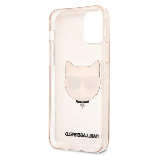 Apple iPhone 12 Pro Max Karl Lagerfeld Choupette Head Glitter husă (Auriu - KLHCP12LCHTUGLGO)