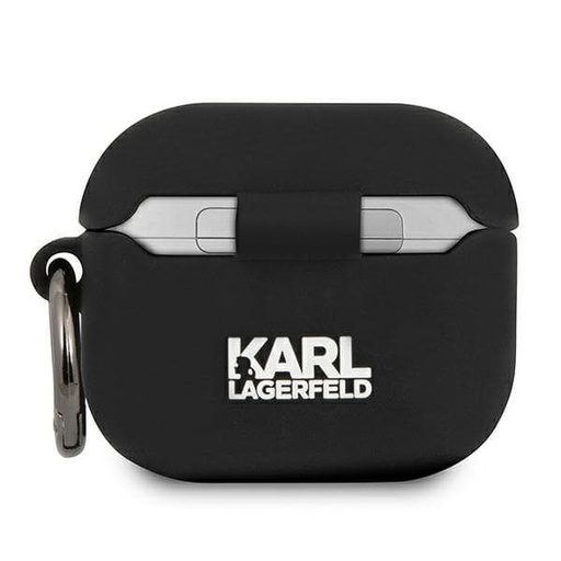 Apple AirPods 3 Karl Lagerfeld Karl Head pro husă (Negru) – KLACA3SILKHBK