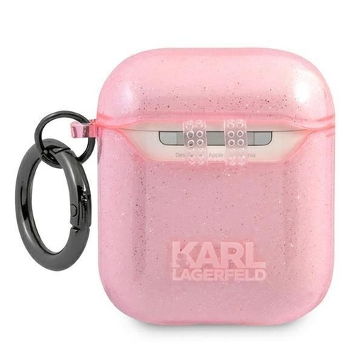 Apple AirPods 1/2 Karl Lagerfeld Choupette Glitter husă (Roz) – KLA2UCHGP