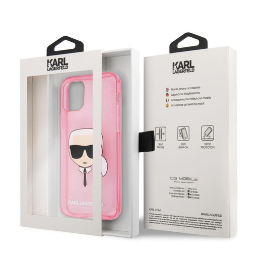 Apple iPhone 13 Karl Lagerfeld Karl Glitter husă (Roz) – KLHCP13MKHTUGLP