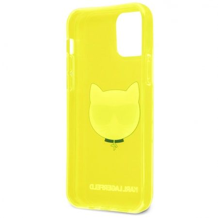 Apple iPhone 12 Pro Max Karl Lagerfeld Choupette Head husă (Galben neon) – KLHCP12LCHTRY