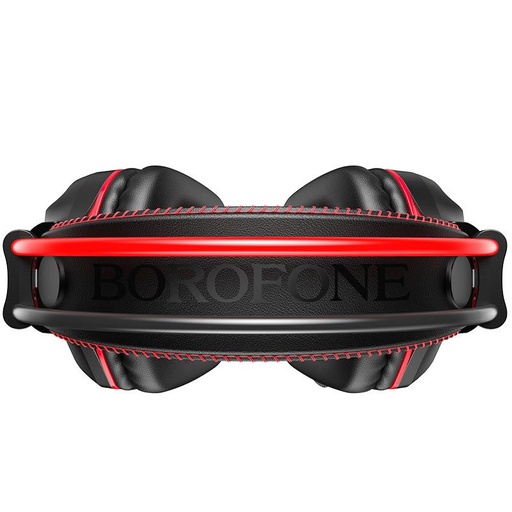 Borofone BO101 gamer căști,cu microfon, USB-A+USB-A+ 3.5mm cu conector, led cu lumină, roșu