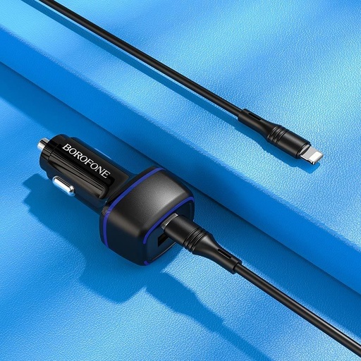 Hoco BZ14A auto încărcător rapid, PD & QC conector + lightning cablu, negru