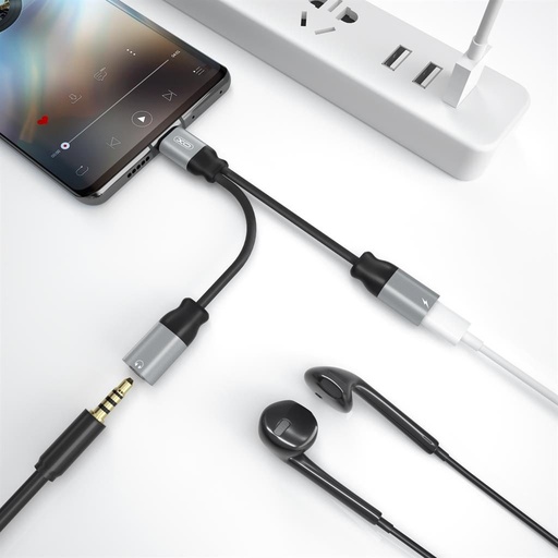 XO NBR160B USB-C audio adapter (Negru) – USB-C + 3.5 mm, Bluetooth transmisie