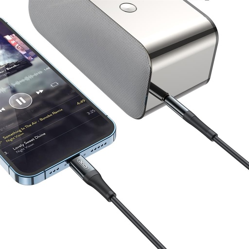 XO NB-R193A Lightning audio adapter (Negru) – 3.5 mm–Lightning, 1 m