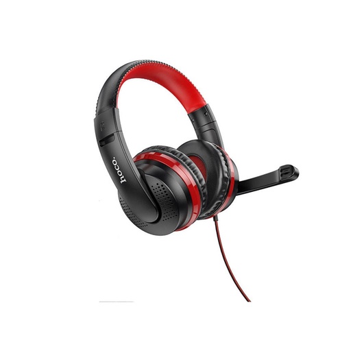 Hoco W103 cu fir căști omnidirecțional cu microfon, 3,5 mm-es cu conector, 1,2 de metri cu cablu, roșu