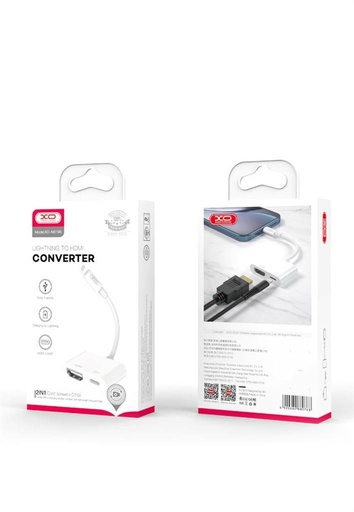XO HUB005 Lightning–HDMI adaptor (Alb) – 1080p cu rezoluție