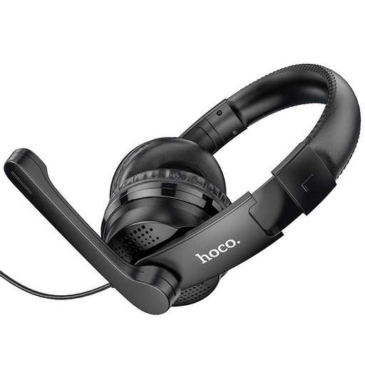 Hoco W103 cu fir căști omnidirecțional cu microfon, 3,5 mm-es cu conector, 1,2 de metri cu cablu, negru