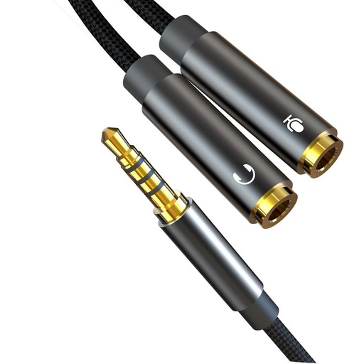 XO NB-R197 2 az 1-ben 3,5 mm-es jack adapter – microfon + hangkimenet (Negru)