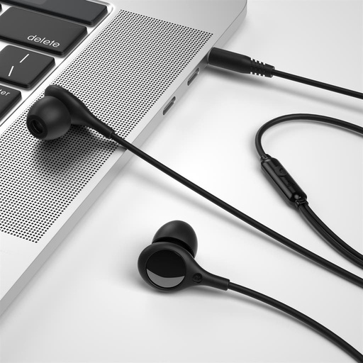 XO EP46 cu fir căști, cu microfon, 3,5mm Jack cu conector, negru