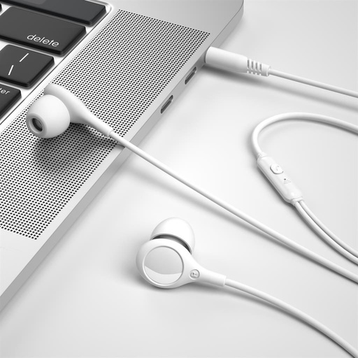 XO EP46 cu fir căști, cu microfon, 3,5mm Jack cu conector, alb