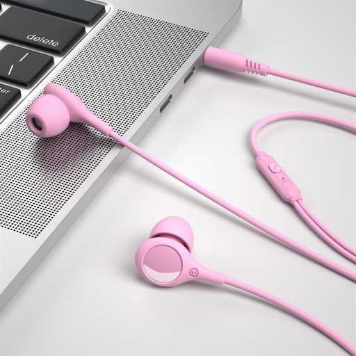 XO EP46 cu fir căști, cu microfon, 3,5mm Jack cu conector, roz