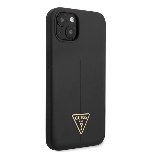 Apple iPhone 13 mini Guess Silicone Line Triangle husă (Negru) - GUHCP13SSLTGK