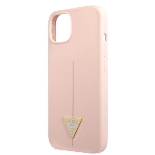 Apple iPhone 13 mini Guess Silicone Line Triangle husă (Roz) - GUHCP13SSLTGP