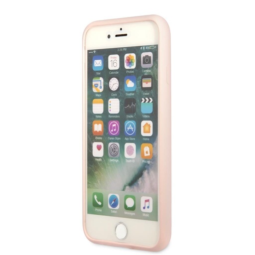 Apple iPhone 7 / iPhone 8 / iPhone SE 2020 / iPhone SE 2022 GUESS Silicon triangle premium husă spate (Roz - GUHCI8SLTGP)