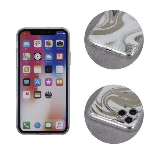 Xiaomi Redmi 10 / Redmi 10 2022 wave marmură cu model silicon husă spate (Alb-auriu)