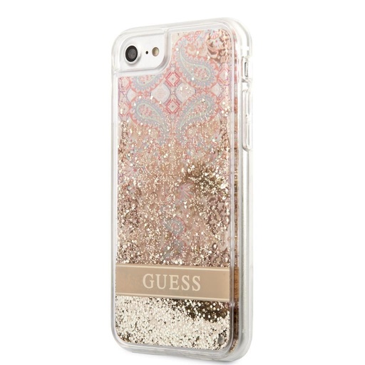 Apple iPhone 7/8/SE 2020/2022 Guess Liquid Glitter Paisley husă (Auriu) - GUHCI8LFLSD