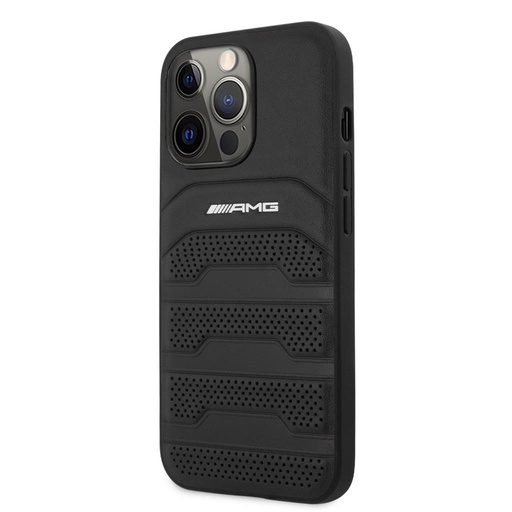 Apple iPhone 13 Pro AMG piele husă spate (Negru) - AMHCP13LGSEBK