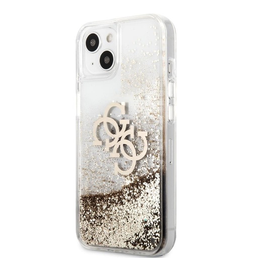 Apple iPhone 13 mini Guess TPU Big 4G Liquid Glitter husă (Auriu) – GUHCP13SLG4GGO