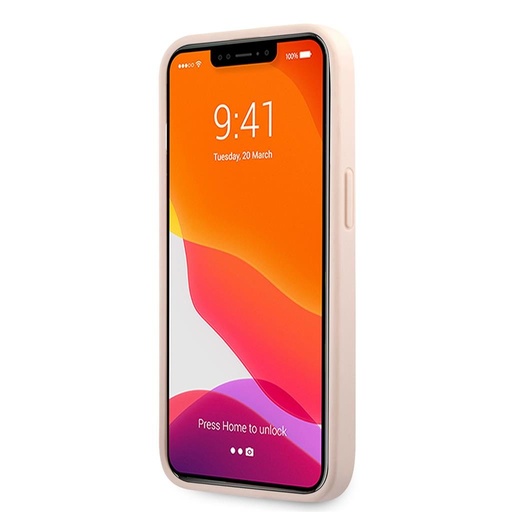 Apple iPhone 13 Guess PU 4G Metal Logo husă (Roz) - GUHCP13M4GMGPI