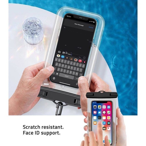 TECH PROTECT-Universal waterproof case rezistent la apă husă, (Negru-transparent)