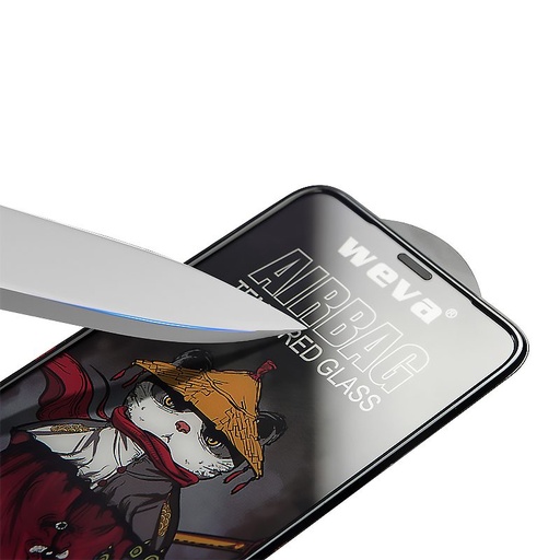 Apple iPhone XR/11 (6.1) Weva airbag premium sticlă securizată, transparent (negru cu ramă)