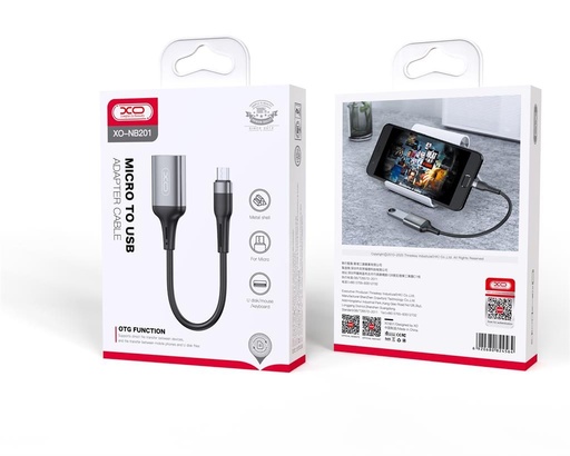 XO NB201 micro USB OTG adapter (Negru) – USB 2.0, 480 Mbps transfer de date