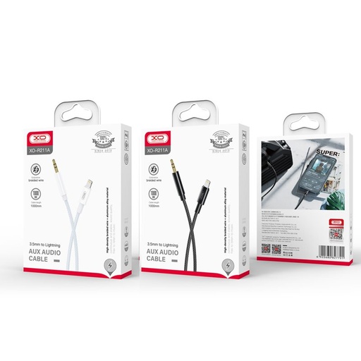 XO NB-R211A Lightning–3.5 mm audio cablu (Alb–Albastru)