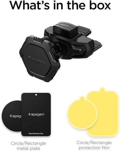 Spigen QS24 magnetic suport auto (pentru grilă ventilație), negru