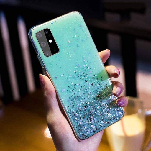 Samsung Galaxy A22 4G glue glitter husă spate, (Verde)