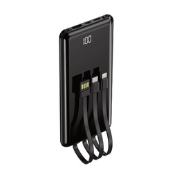 Setty PB-WK-101 power bank cu cablu (microUSB + type-C + lightning) (Negru)
