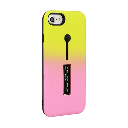 Apple iPhone 6/ 6S ring finger stand husă spate, galben - roz